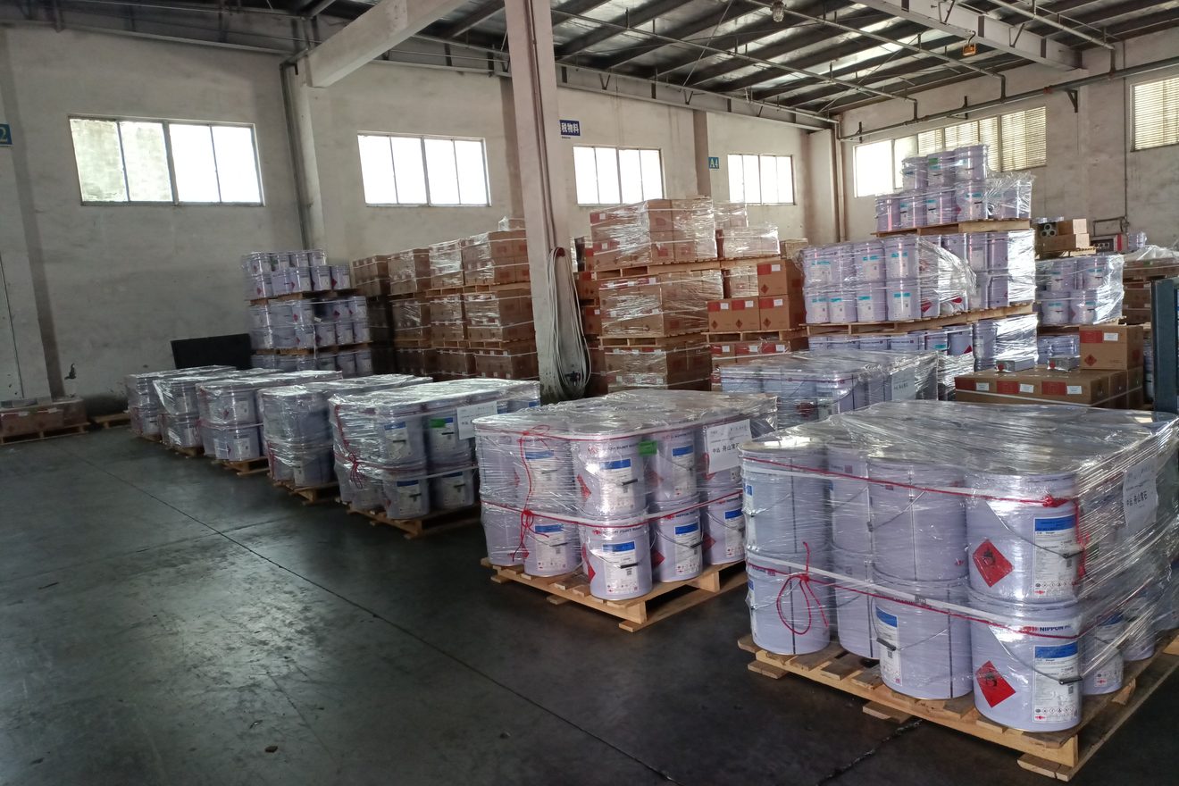 Inside the company's licensed hazardous-chemicals warehouse in China
